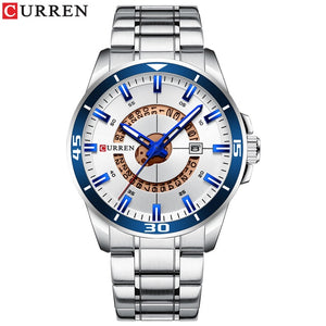 CURREN Stainless Steel Men's Watch Fashion Design Quartz Wristwatch with Date Clock Male Reloj Hombre Watch Men