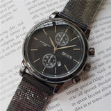 2019 quality men BOSS wristwatch 43mm steel Mesh Watches Men's quartz waterproof watch mens designer watches Luxury Mens Watches