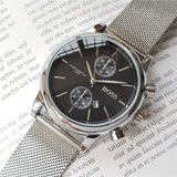 2019 quality men BOSS wristwatch 43mm steel Mesh Watches Men's quartz waterproof watch mens designer watches Luxury Mens Watches