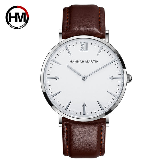 HM Fashion Watch Men 40mm Hot Ultra thin Wristwatches Mens Top Brand Luxury Leather Scrap Men's Watches DW Ultra thin Watch Men