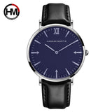 HM Fashion Watch Men 40mm Hot Ultra thin Wristwatches Mens Top Brand Luxury Leather Scrap Men's Watches DW Ultra thin Watch Men