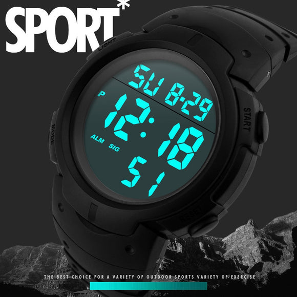 Fashion Waterproof Men's Boy LCD Digital Stopwatch Date Rubber Sport Watch Luminous wrist watch Luxury Brands Sport 2018 A80