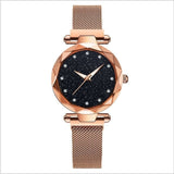 Top Brand Star Watch For Women Rose Gold Mesh Magnet Starry Sky Quartz Wristwatch Gradient Ladies Wrist Watches relogio feminino