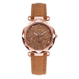 Saat Casual Women Romantic Starry Sky Wrist Watch Leather Rhinestone Designer Ladies Clock Simple Dress Gfit Montre Femme XB40