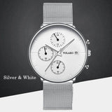 Men's Fashion Watch Stainless Steel Mesh Belt Calendar Quartz Sport Watches Business Casual Watch for Man Clock Montre Homme