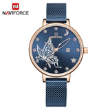 NAVIFORCE Luxury Brand Watch Women Fashion Dress Quartz Ladies Mesh Stainless Steel 3ATM Waterproof Casual Watches for Girl 2020