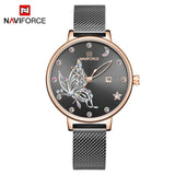 NAVIFORCE Luxury Brand Watch Women Fashion Dress Quartz Ladies Mesh Stainless Steel 3ATM Waterproof Casual Watches for Girl 2020