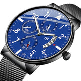 Relogio Masculino Men's Fashion Casual Calendar Watches Stainless Steel Mesh Band Watch Men Business Luminous Quartz Wrist Watch