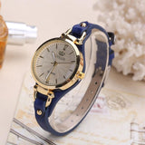 Women Casual Watches Round Dial Rivet PU Leather Strap Wristwatch Ladies Analog Quartz Watch Gift часы женские DOD886