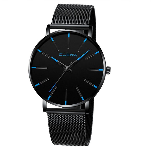 Fashion Men's Watches Stainless Steel Mesh Band Quartz Wrist Watch Man Luxury Business Sports Ultra-thin Clock Relogio Masculino