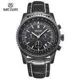 hot Megir casual brand men's quartz watches luminous stop watch for man analog wrist watch with calendar male 2009 free shipping