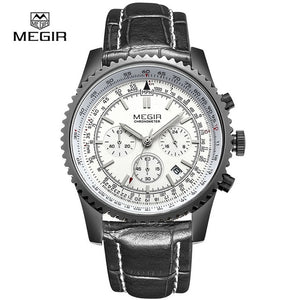 hot Megir casual brand men's quartz watches luminous stop watch for man analog wrist watch with calendar male 2009 free shipping