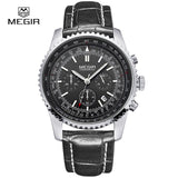 hot Megir casual brand men's quartz watches luminous stop watch for man analog wrist watch with calendar male 2009 free shipping