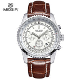 hot Megir casual brand men's quartz watches luminous stop watch for man analog wrist watch with calendar male 2009 free shipping