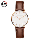 Japan Movement Brown Leather horloges vrouwen White Dial Women Top Brand Luxury Waterproof Watch relogio feminino zegarek damski