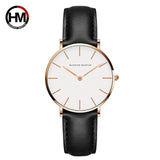 Japan Movement Brown Leather horloges vrouwen White Dial Women Top Brand Luxury Waterproof Watch relogio feminino zegarek damski