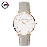 Japan Movement Brown Leather horloges vrouwen White Dial Women Top Brand Luxury Waterproof Watch relogio feminino zegarek damski
