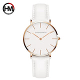 Japan Movement Brown Leather horloges vrouwen White Dial Women Top Brand Luxury Waterproof Watch relogio feminino zegarek damski