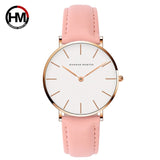 Japan Movement Brown Leather horloges vrouwen White Dial Women Top Brand Luxury Waterproof Watch relogio feminino zegarek damski