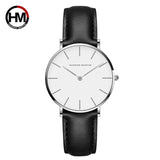 Japan Movement Brown Leather horloges vrouwen White Dial Women Top Brand Luxury Waterproof Watch relogio feminino zegarek damski