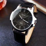 Hot YAZOLE Mens Watches Top Brand Luxury Blue Glass Watch Men Wristwatch Waterproof Leather Roman Men's Watch Male Clock relojes