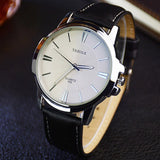 Hot YAZOLE Mens Watches Top Brand Luxury Blue Glass Watch Men Wristwatch Waterproof Leather Roman Men's Watch Male Clock relojes