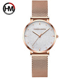 Women Watches New Fashion Stainless Steel Rose Gold Mesh Unique Simple Casual Quartz Waterproof Wristwatches Clock Hot Sale