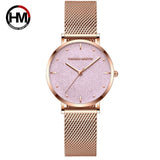 Women Watches New Fashion Stainless Steel Rose Gold Mesh Unique Simple Casual Quartz Waterproof Wristwatches Clock Hot Sale