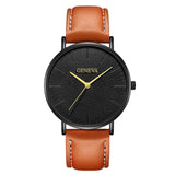 Fashion Men's Leather Casual Analog Quartz Wrist Watch Business Watches Analog horloges Simple Assista polshorloge Manner B40