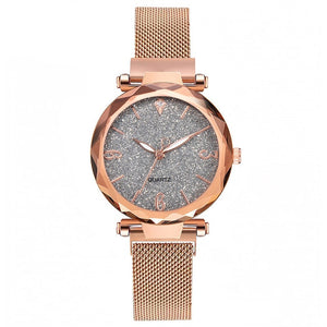 Rose Gold Women Watch 2019 Top Brand Luxury Magnetic Starry Sky Lady Wrist Watch Mesh Female Clock For Dropship relogio feminino