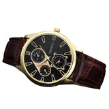 2019 New Business Male Clock Retro Design Leather Band Analog Alloy Quartz Wrist Watch Digital dial luxury Men's Watches hourB40