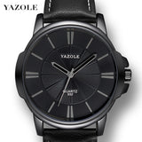 Hot YAZOLE Mens Watches Top Brand Luxury Blue Glass Watch Men Wristwatch Waterproof Leather Roman Men's Watch Male Clock relojes